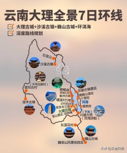 云南旅游大理洱海攻略路线图（云南大理全景7日深度旅游攻略路线图）(1)
